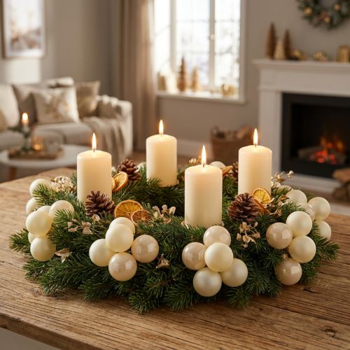 Mini Weihnachtskugeln Creme Mix Matt/Glanz Ø40mm 32 St | Floristik21.de