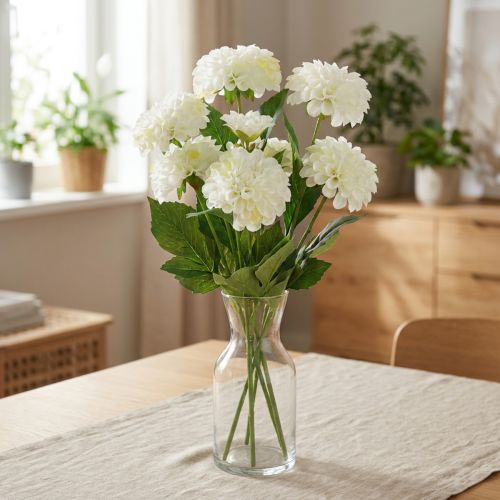 Kunstblumen Deko Dahlien künstlich Weiß 50cm | Floristik21.de