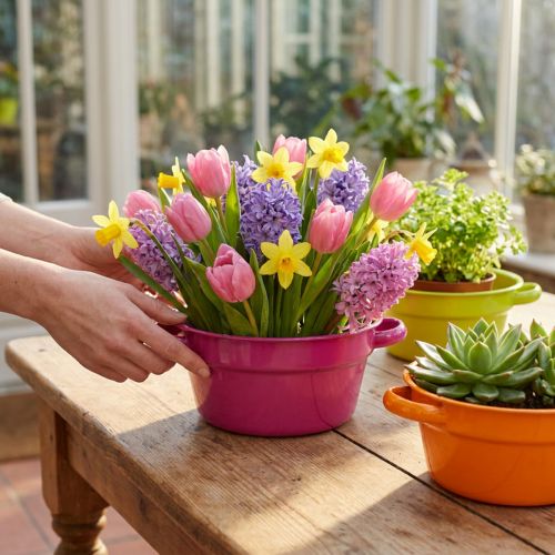 Artikel Pflanzschalen Metall 17cm bunt mit Henkeln 3er Set robust für Indoor & Outdoor