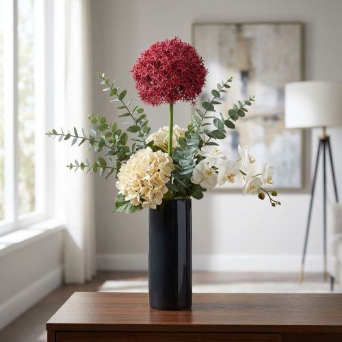 Eleganter Künstlicher Allium Zierlauch Bordeaux Ø18cm L90cm für Floristen | Floristik21.de