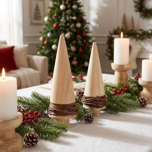 Tannenbaum Holz Natur Tischdeko Weihnachten H18cm 2 St | Floristik21.de