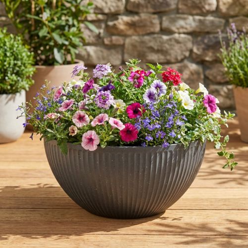 Artikel Pflanzkübel Schale Kunststoff Anthrazit Ø40cm H18,5cm - Dekorativ, Robust, Vielseitig