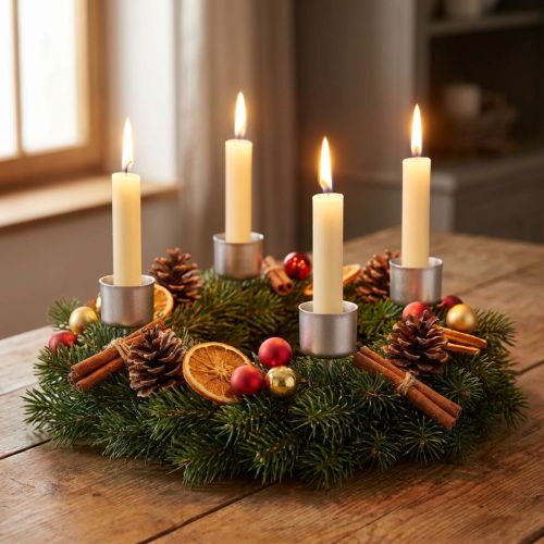 Stabkerzenhalter Set 11cm für Adventskranz & festliche Dekoration, silber, 12 Stück | Floristik21.de
