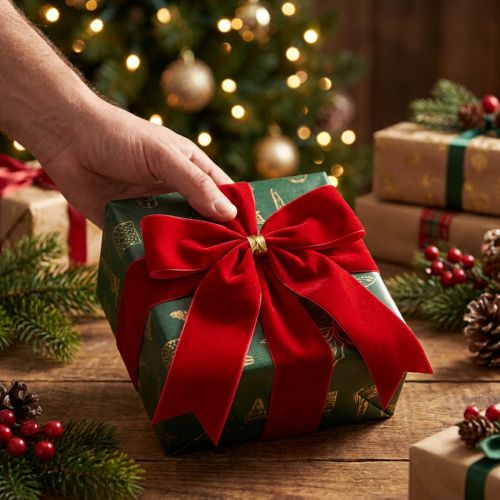 Samtschleife Schleife Rot 5,5cm breit Weihnachtsschleife outdoor-geeignet 18×18cm 2St | Floristik21.de