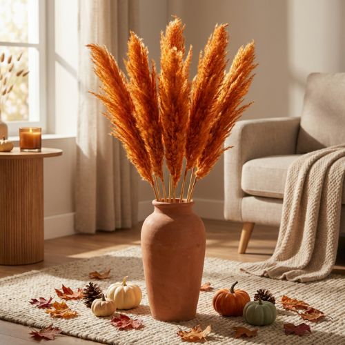 Trockengras Riedgras Dekogras Orange Herbstdeko 70cm 10St | Floristik21.de