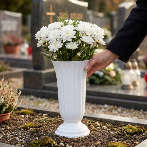 Einstellvase Lilia weiß Ø20cm 1 St | Floristik21.de