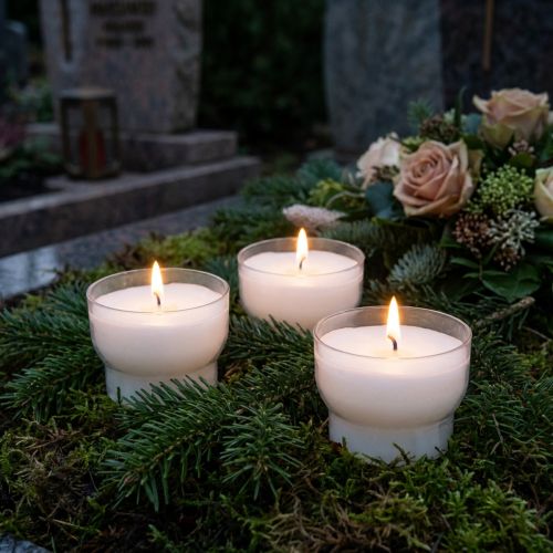 Artikel Votivkerzen Opferlichter in Weiß mit Schale Ø4,3cm 25 St für Andachten und Dekoration
