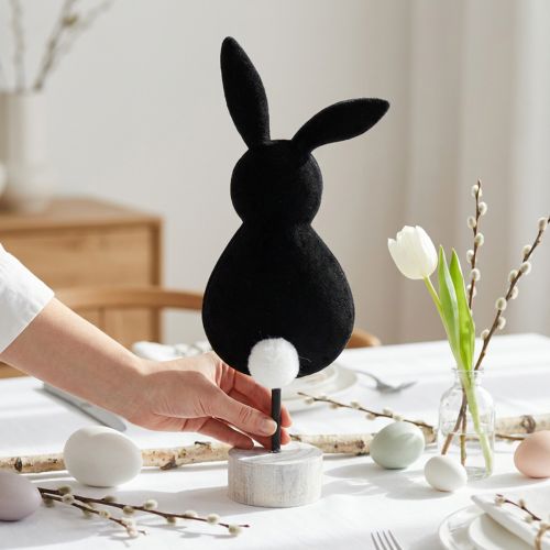 Aufsteller Tischdeko Osterhasen Deko Filz Schwarz 50cm | Floristik21.de