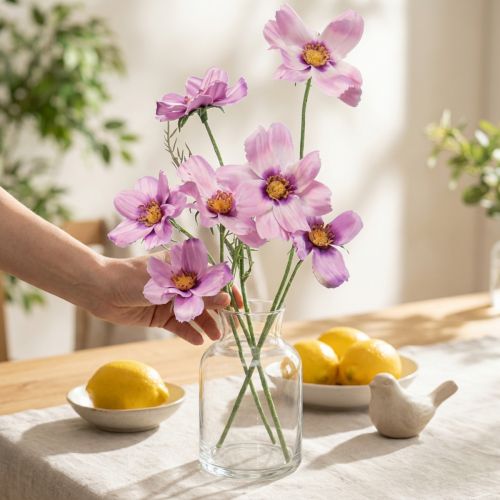 Cosmea Kunstblumen Lila 51cm 3er Bund
