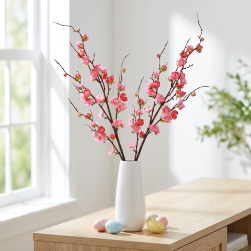 Kirschblütenzweig Kunstzweig Dekoration Dunkelrosa 96cm 2St Frühlingsdeko | Floristik21.de