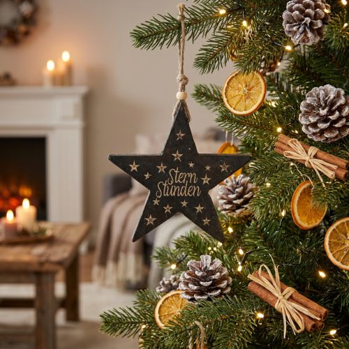 Sternen-Anhänger Holz für festliche Weihnachtsdeko | Floristik21.de