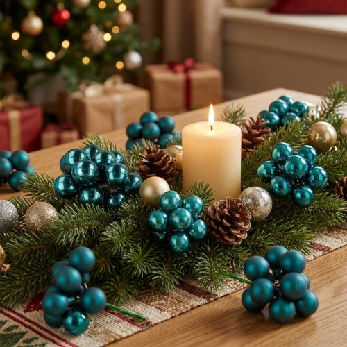Mini Weihnachtskugeln Glas 20mm Opalblau Glänzend Matt 140 Stück | Floristik21.de