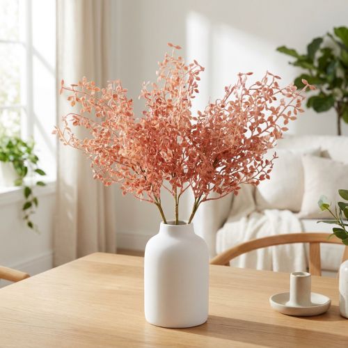 Kunstblumen Deko, Dekozweige, Zweig Deko Rosa 44cm 3 St | Floristik21.de
