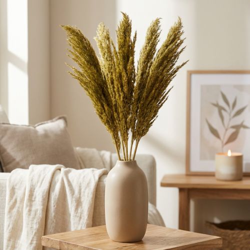 Trockengras Olivgrün Deko 70cm 10 St Pampasgras Ersatz | Floristik21.de