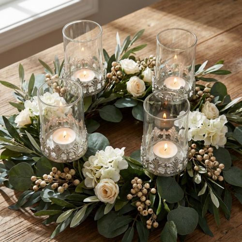 Teelichthalter Vintage Silber zum Stecken 5,5cm H8cm 4er-Set für Tischdeko & Events | Floristik21.de