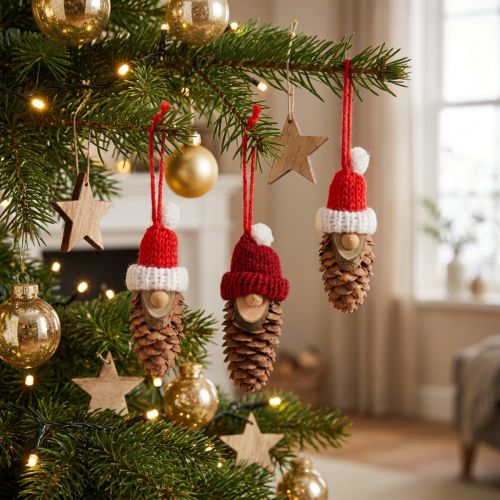 Christbaumschmuck Wichtel Zapfenwichtel Rot 9cm 12St | Floristik21.de