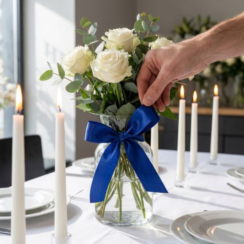 Geschenkband Dunkelblau 25mm x 50m – Dekorationsband für edle Tisch- & Floristikideen | Floristik21.de
