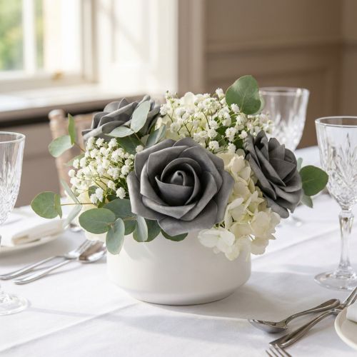 Artikel Foam-Rose Ø7,5cm Grau 18 St