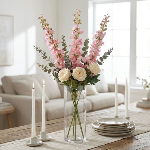 Delphinium Rittersporn künstlich Rosa 82cm 3St | Floristik21.de