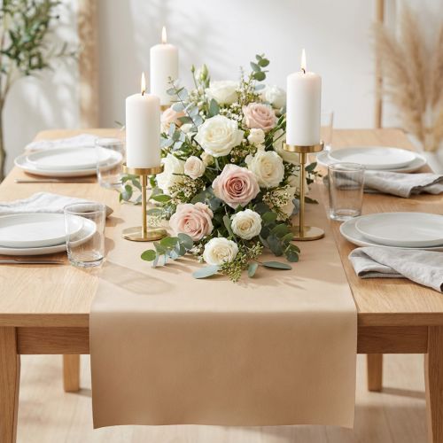 Kunstleder Beige Dekostoff Leder Tischband 33cm×1,35m | Floristik21.de