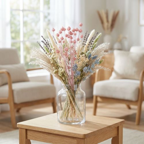 Erdbeerdistel Trockendistel Distel Deko Hellrosa 58cm 100g | Floristik21.de