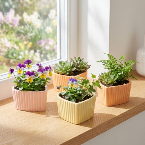 Herz Keramik Deko Schale Glänzend Orange Gelb 11×10×6cm - Set 6 Stk | Floristik21.de