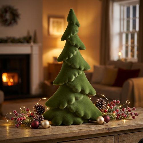Tannenbaum Deko Weihnachtsbaum Tanne beflockt Grün 76cm | Floristik21.de