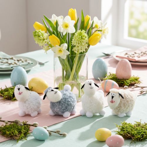 Osterdeko Schaf Tischdeko Deko Schaf Figuren 7,5cm 4St | Floristik21.de
