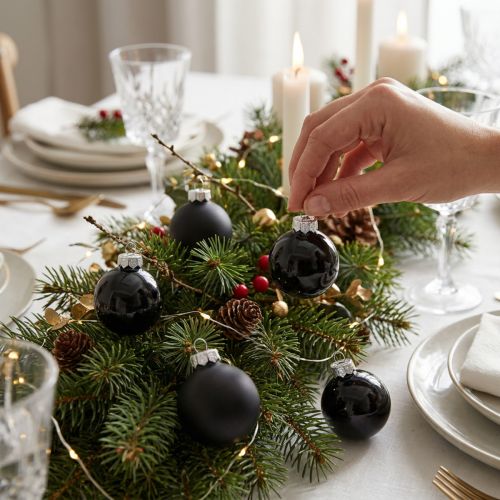 Schwarze Weihnachtskugeln Glas Mini Matt Glanz Ø3cm 22 Stück: Festlicher Baum- & Tischschmuck | Floristik21.de