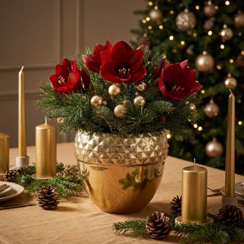 Übertopf Keramik Eichel Golden Weihnachtsdeko Ø18cm H16,5cm | Floristik21.de