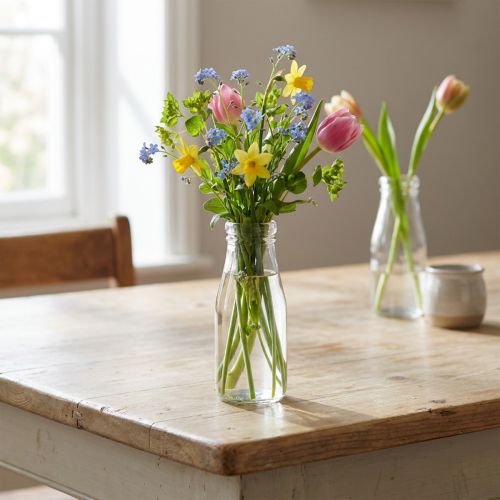 Artikel Glasflasche Vase dekorativ transparent Ø7.5cm H19cm