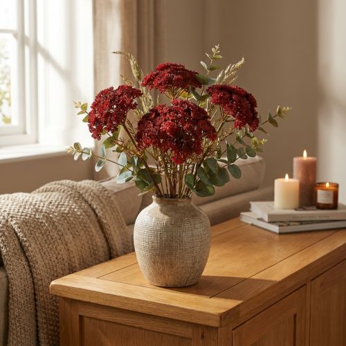 Schafgarbe Kunstblumen Rot Achillea künstlich 30cm 6 Stk Dekoration | Floristik21.de