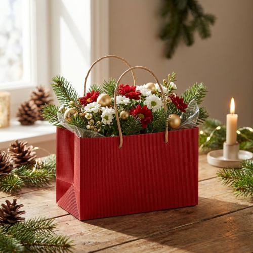 Artikel Geschenktüten Rot Papiertüten mit Henkel 24×12×12cm 6St