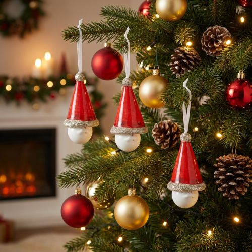 Weihnachtsdeko Dekohänger Wichtel Glocke 10cm 4St | Floristik21.de