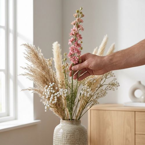 Trockenblume (künstlich) Rittersporn Delphinium Rosa, Deko Blumen Vase 64cm 25g | Floristik21.de