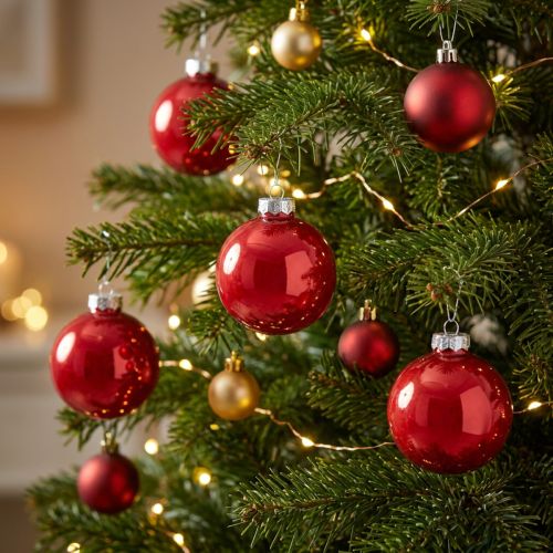 Rote Glas-Weihnachtskugeln im 24er Set, glänzend, Ø6cm für festlichen Baumschmuck | Floristik21.de