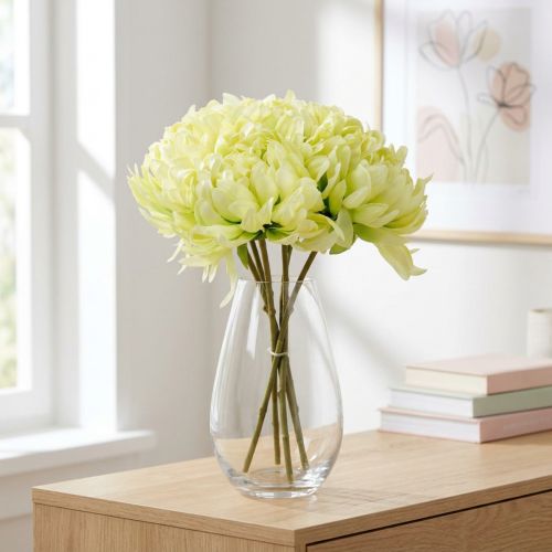 Strauß aus Chrysanthemen künstlich Creme, Gelb 28cm 6St | Floristik21.de