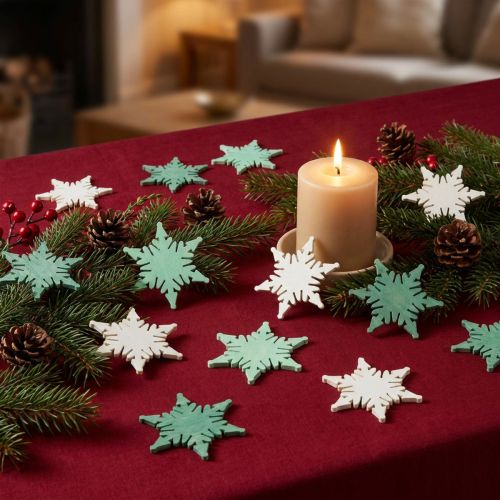 Artikel Streudeko Weihnachten Stern Grün, Weiß Sortiert 4cm 72 St