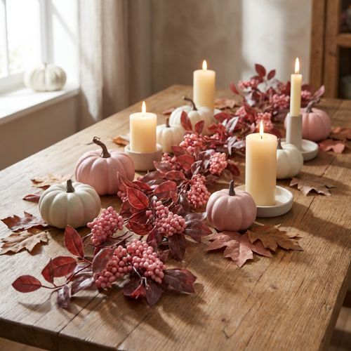 Artikel Blättergirlande Rosa Dekohänger Herbstdeko 125cm