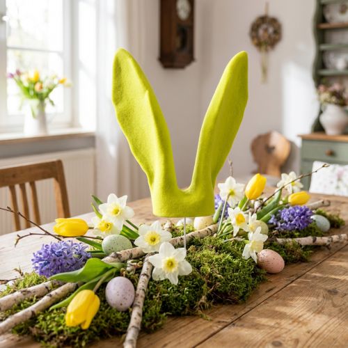 Hasen Deko Ohren Stab Gelbgrün Pistazie Osterdekoration 56cm | Floristik21.de