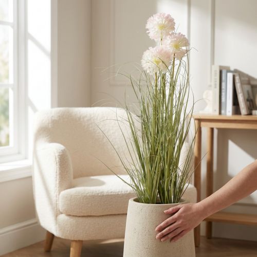 Kunstblumen Deko Kugelblume Allium Zierlauch künstlich 78cm | Floristik21.de
