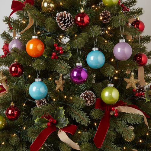 Artikel Bunte Christbaumkugeln Glas glänzend Ø 60mm 24 Stück Set