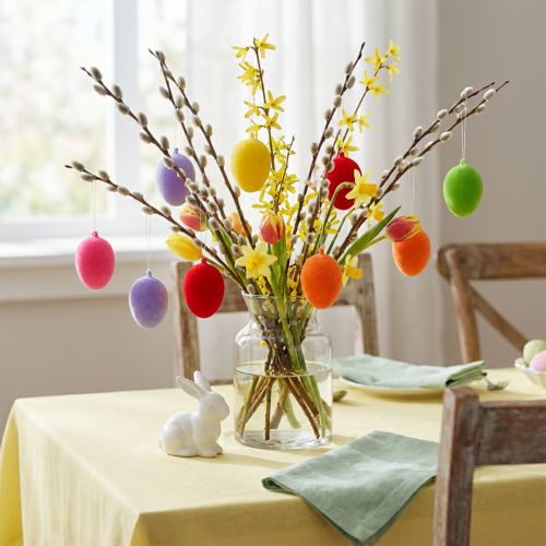 Artikel Deko-Eier beflockt bunt 4cm 18 St