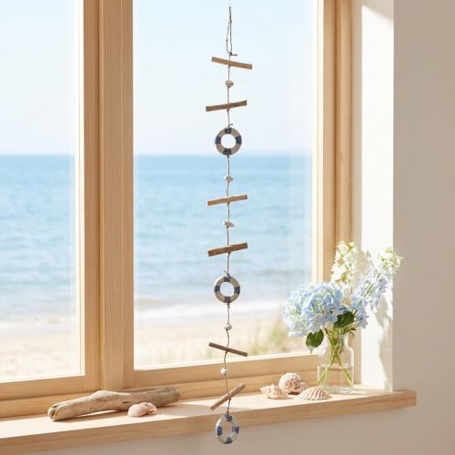 Fensterdeko maritim Rettungsringe Holzdeko Sommer 90cm | Floristik21.de