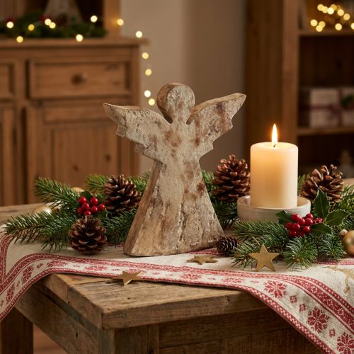 Weihnachtsengel Deko Weihnachten Mangoholz 20×18×2,5cm | Floristik21.de