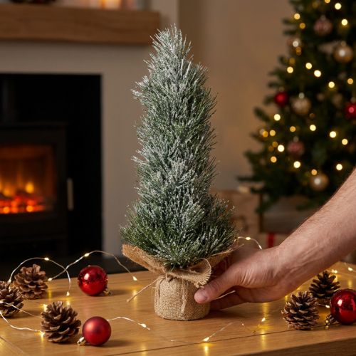 Mini Weihnachtsbaum künstlich im Sack Beschneit H41cm | Floristik21.de
