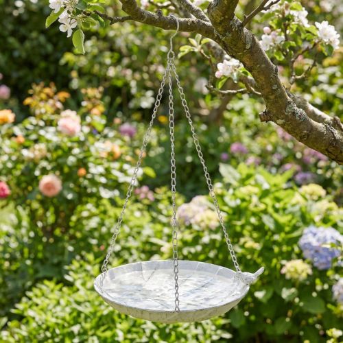 Artikel Dekoschale  zum Hängen Blumenampel Metall Weiß L62cm Ø31cm
