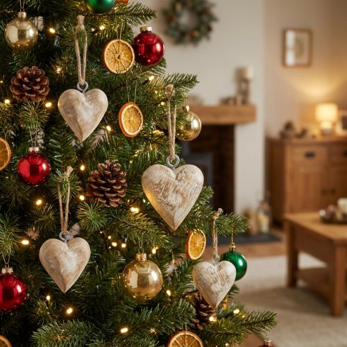 Holzherz Christbaumschmuck 4,5cm 36 St | Floristik21.de