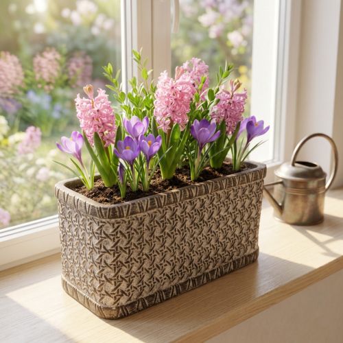 Übertopf Pflanzkasten Keramik Schale Braun, Weiß 23×11×11cm | Floristik21.de