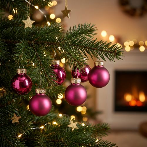 Mini Glaskugeln Weihnachten Baumkugeln Pink Ø2,5cm 22 St | Floristik21.de